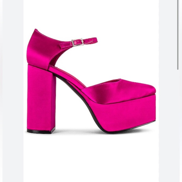 Jeffery Campbell Over and out pump in fuchsia satin - Picture 2 of 5